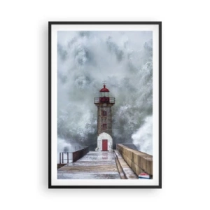 Plakat i sort ramme - Vandets brusen, vindens susen, lyden af vinden - 61x91 cm