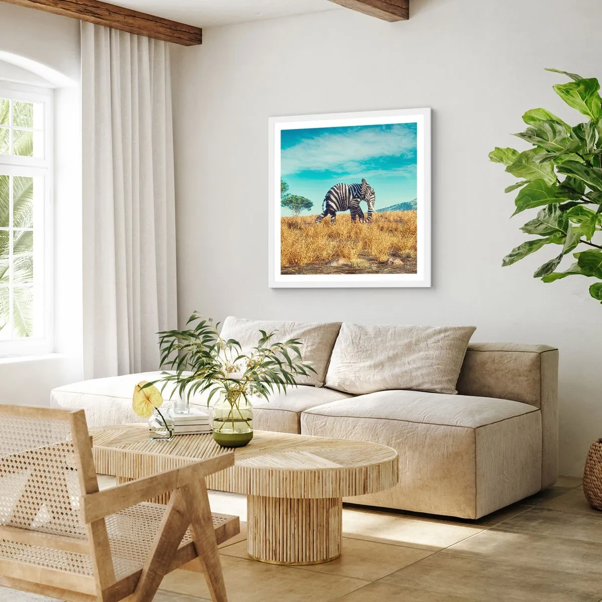 Plakat i hvid ramme - Grå er ikke længere på mode - 30x30 cm