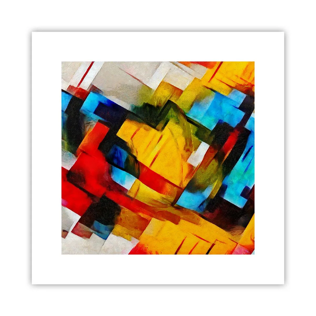 Plakat - Flerfarvet lagdeling - 30x30 cm