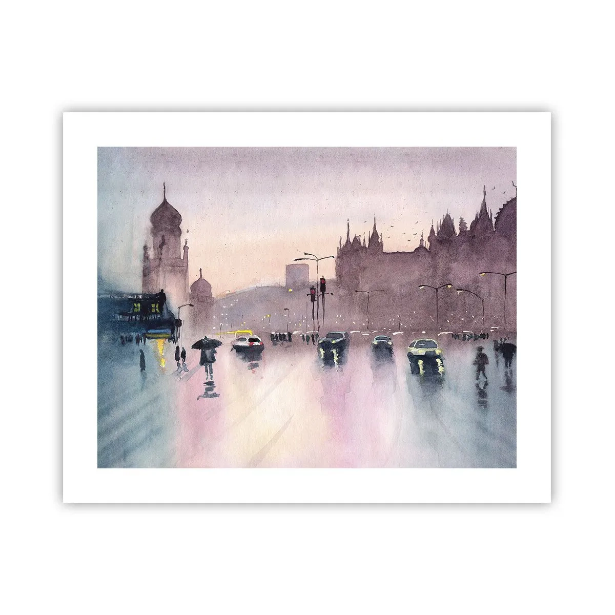 Plakat - I en regnfuld tåge - 50x40 cm