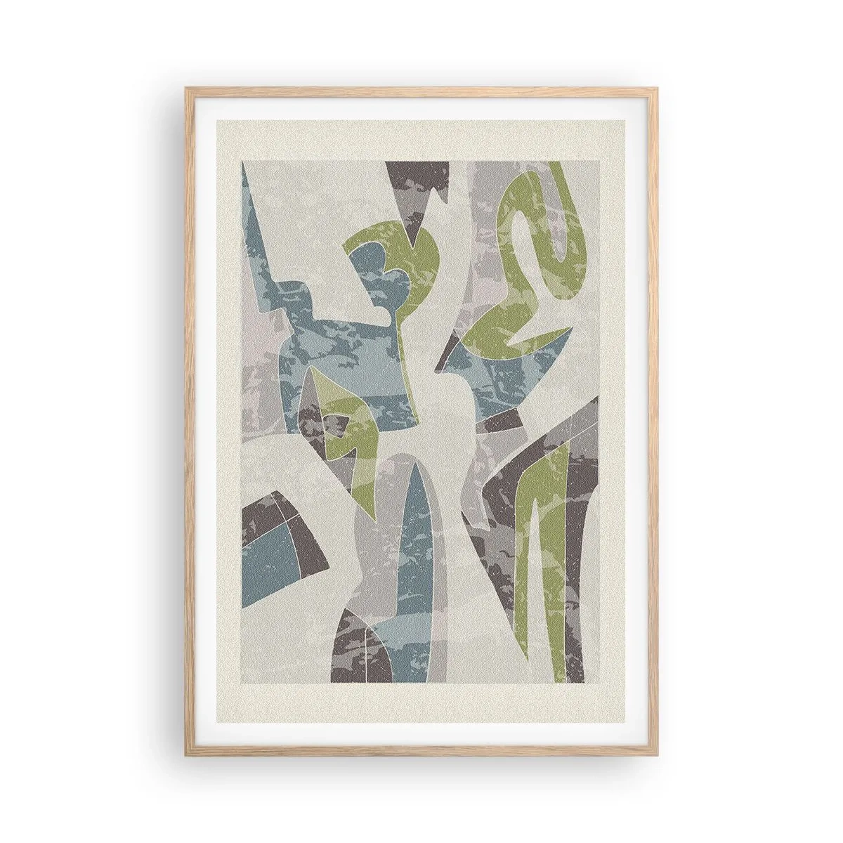 Plakat i ramme af lyst egetræ - Komposition bag glas - 70x100 cm