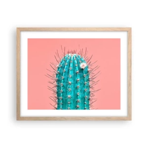 Plakat i ramme af lyst egetræ - Bare se - 50x40 cm