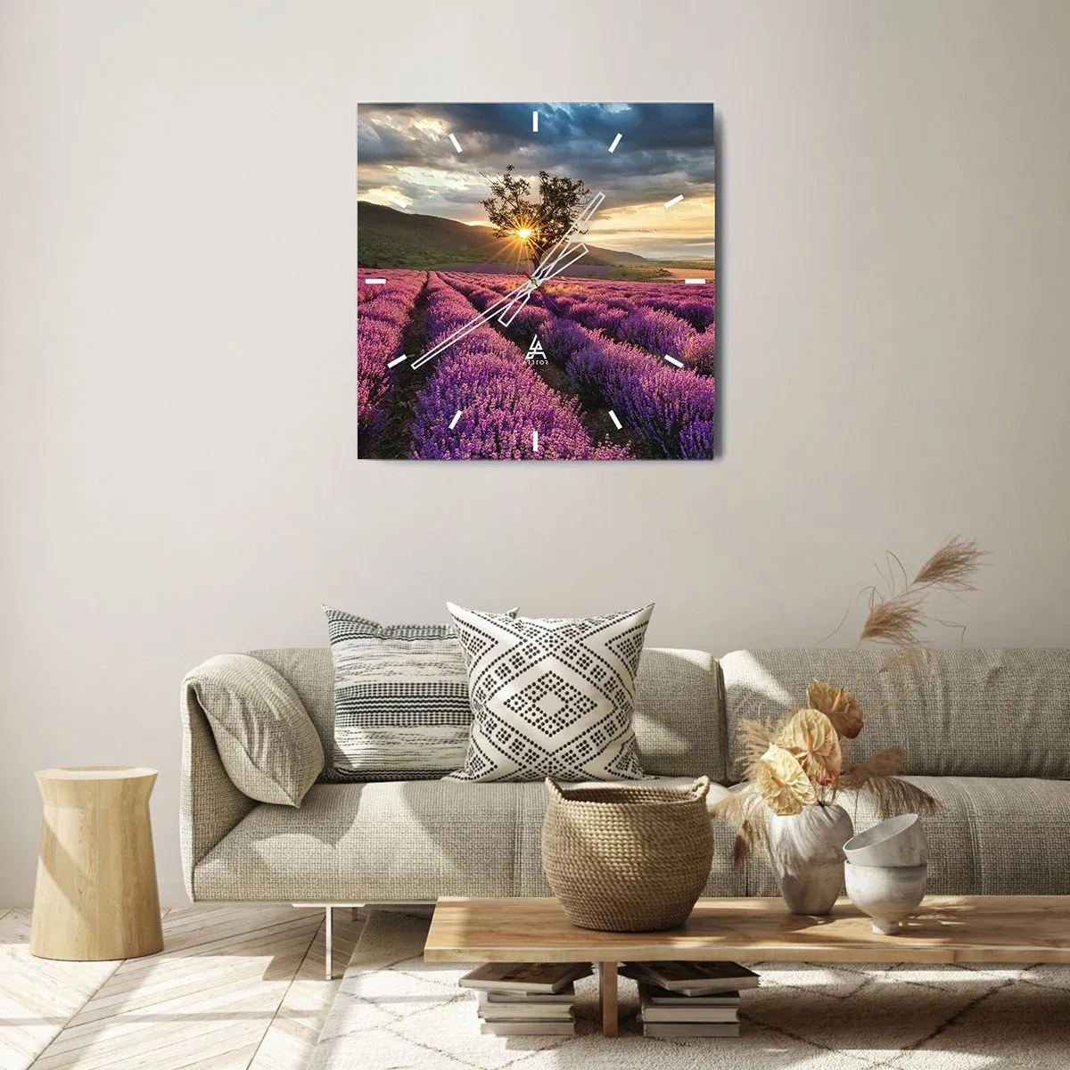 Vægur, Uret - Lilla aroma - 30x30 cm