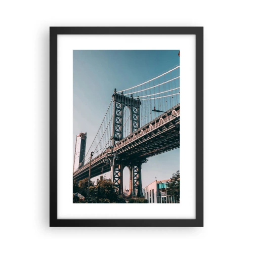 Plakat i sort ramme - Over byens bølger - 30x40 cm