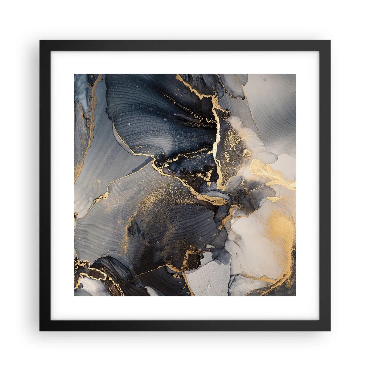 Plakat i sort ramme - Livet af sten - 40x40 cm