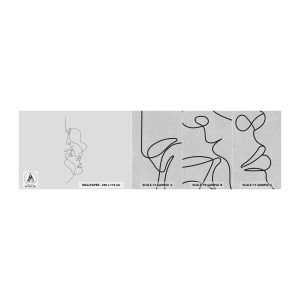 Prøve Fototapet Premium Sand - Gløderne af glubende begær - Grafik, Forelsket par, Kys - 100x30 cm