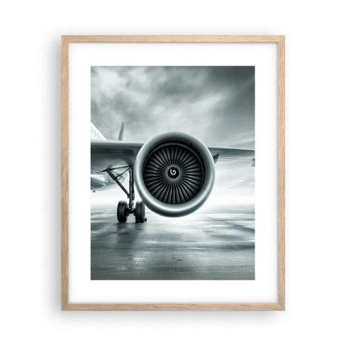 Plakat i ramme af lyst egetræ - Der er kraft! - 40x50 cm