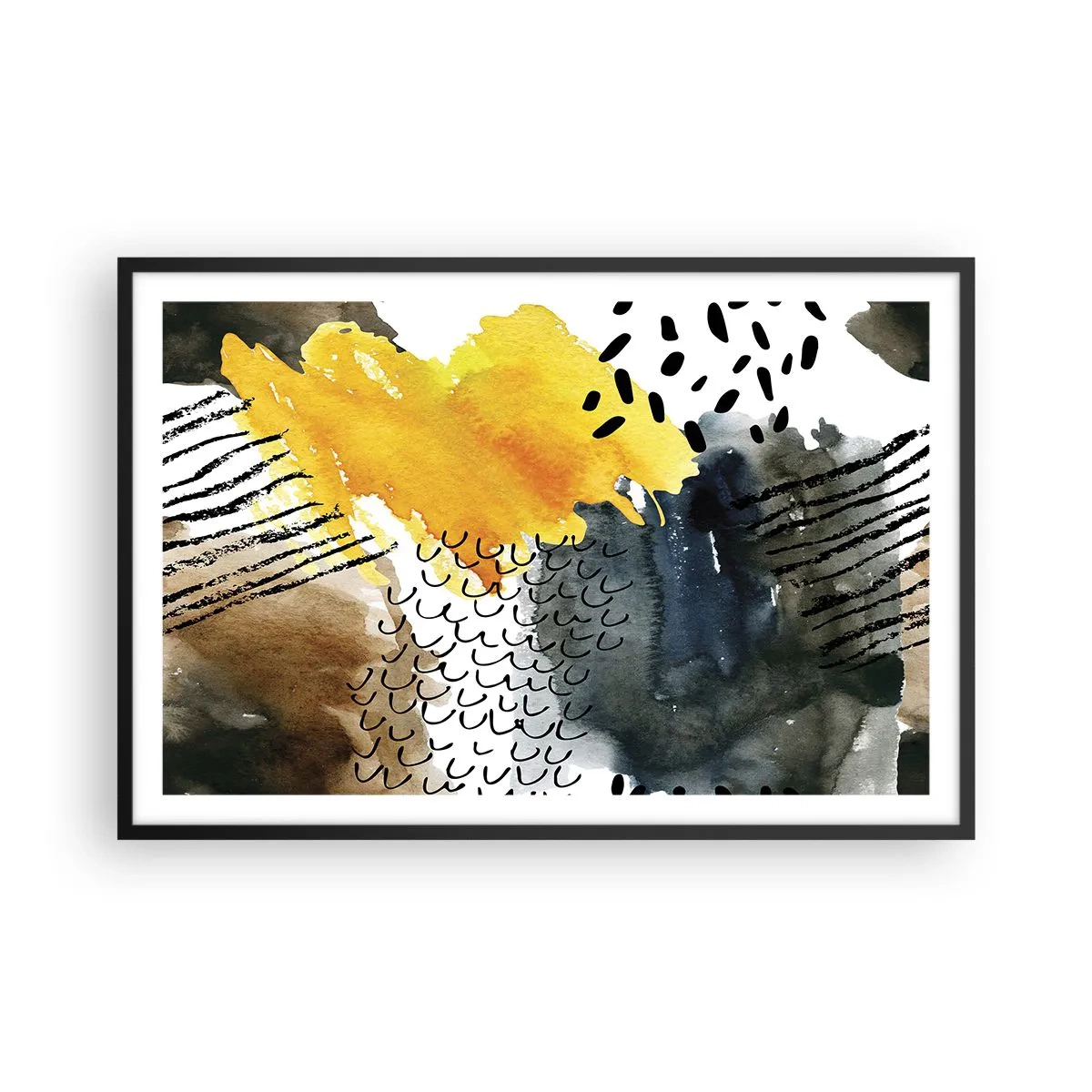Plakat i sort ramme - Et møde mellem elementerne - 91x61 cm