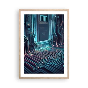 Plakat i ramme af lyst egetræ - Jeg tror... - 50x70 cm