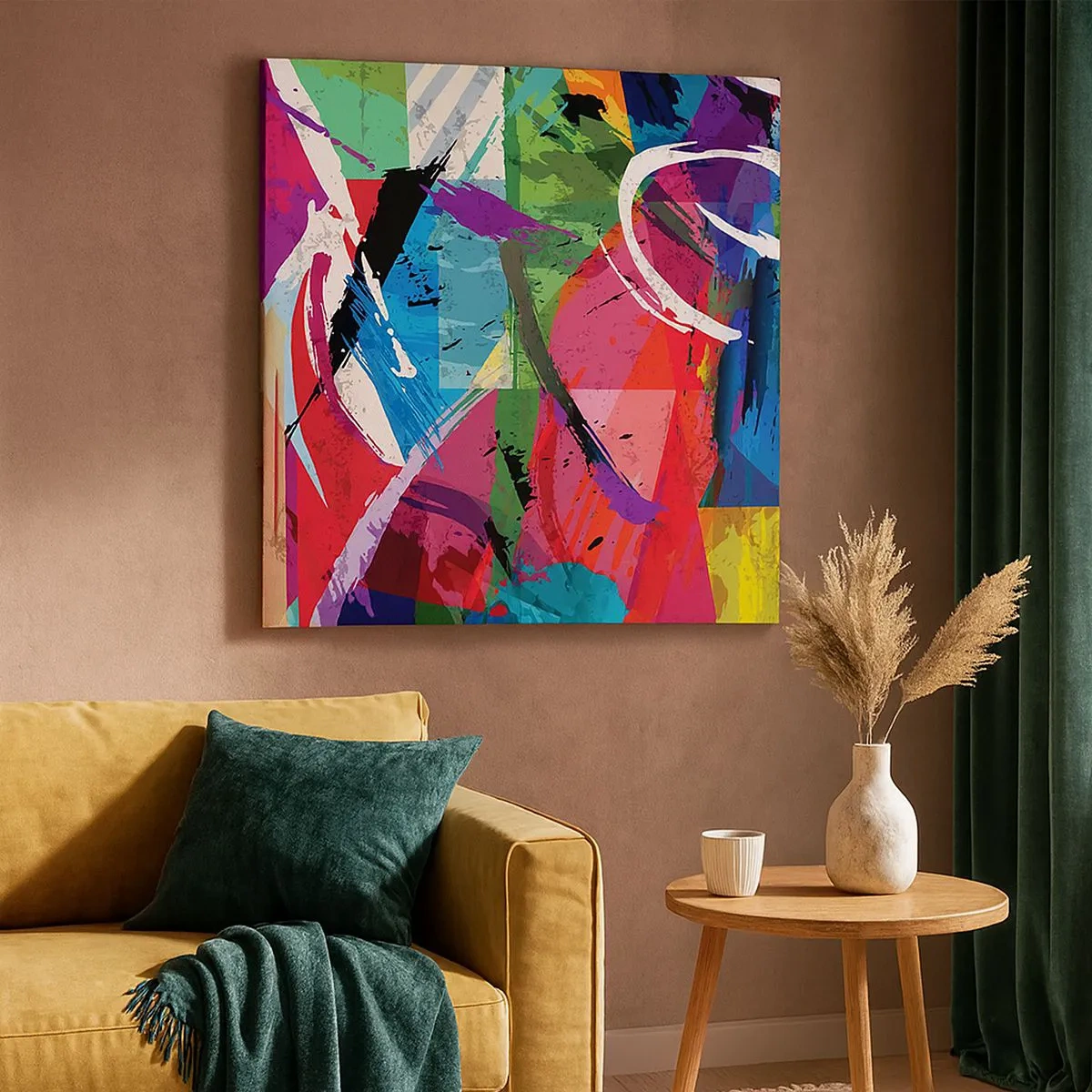 Lærredstryk - Billede på lærred - Hurtig, livlig og hoppende - 30x30 cm