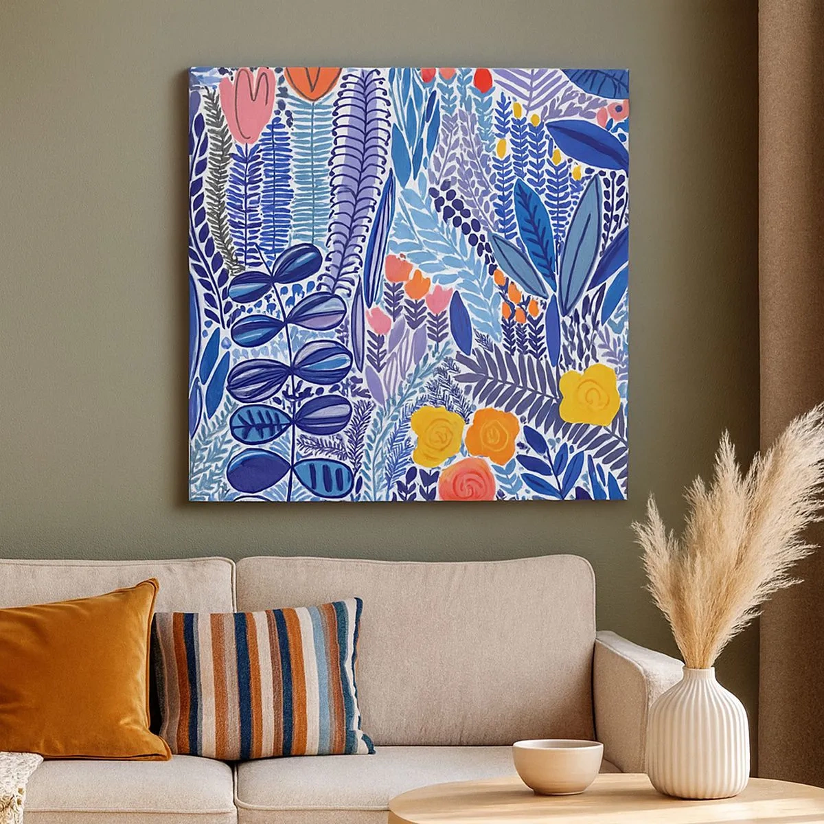 Lærredstryk - Billede på lærred - Hawaiiansk have - 30x30 cm