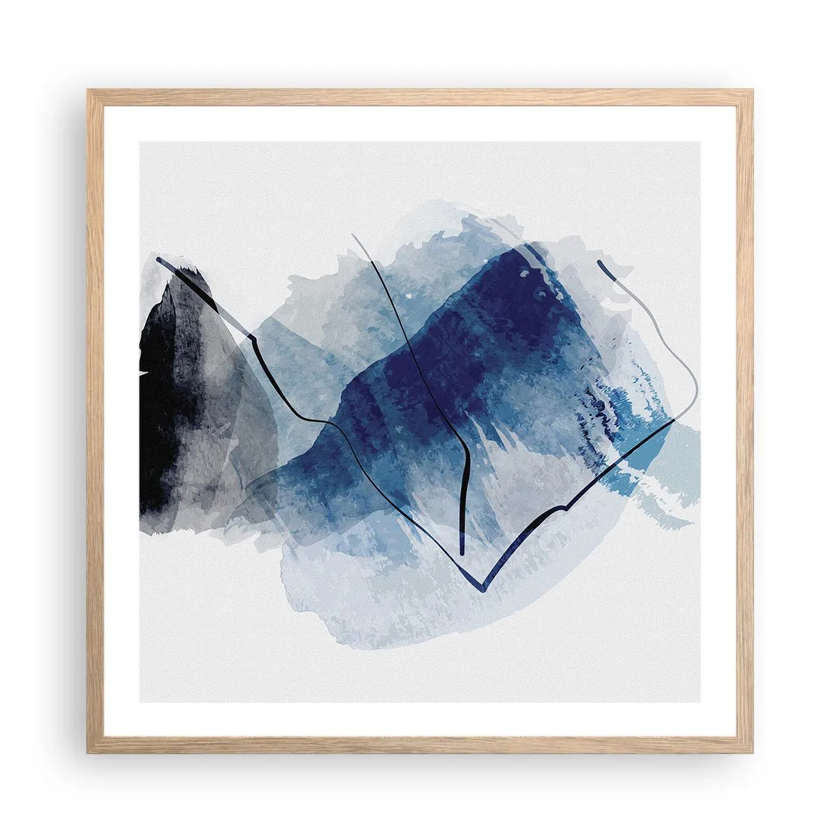 Plakat i ramme af lyst egetræ - Isbjerg - 60x60 cm