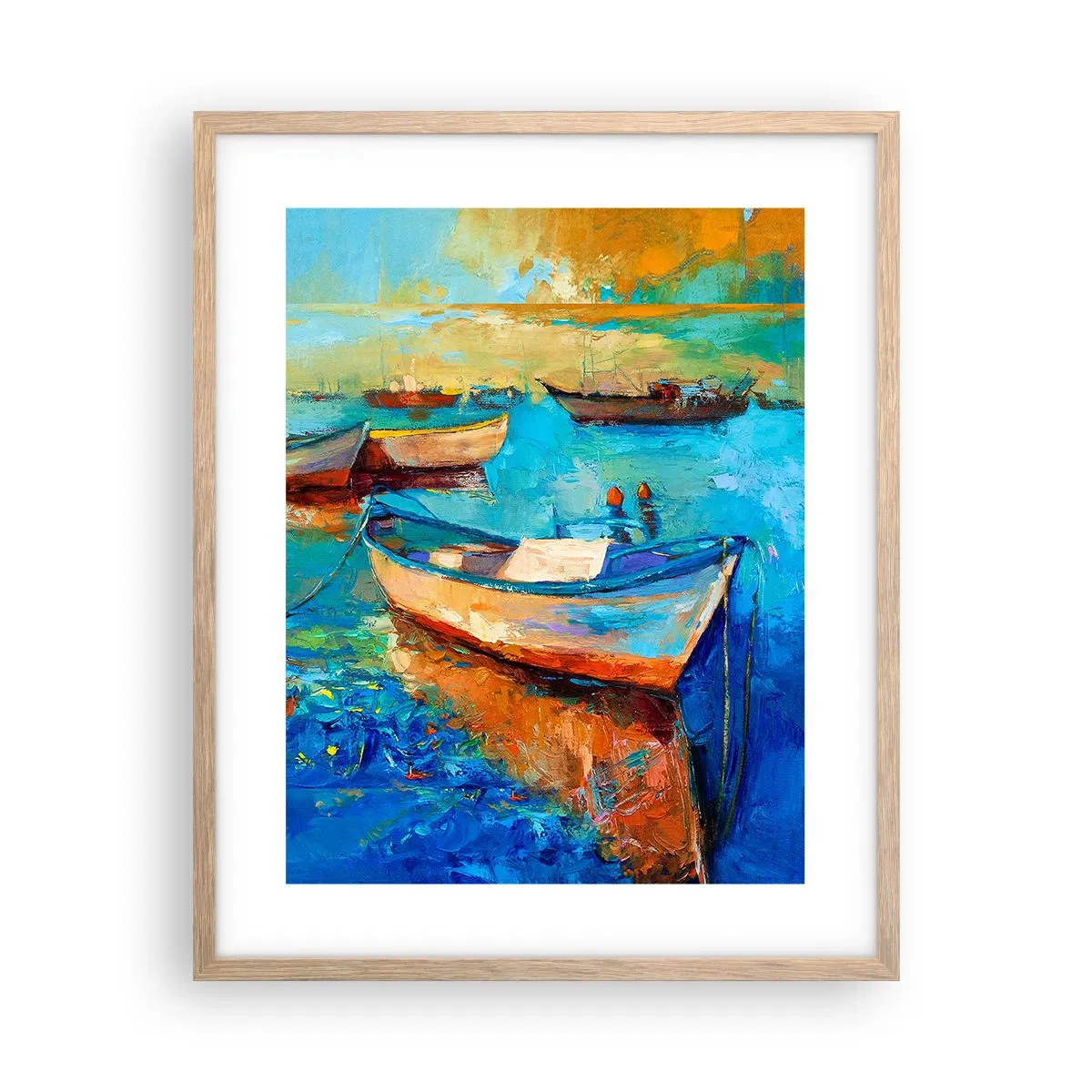 Plakat i ramme af lyst egetræ - I den sydlige bugt - 40x50 cm