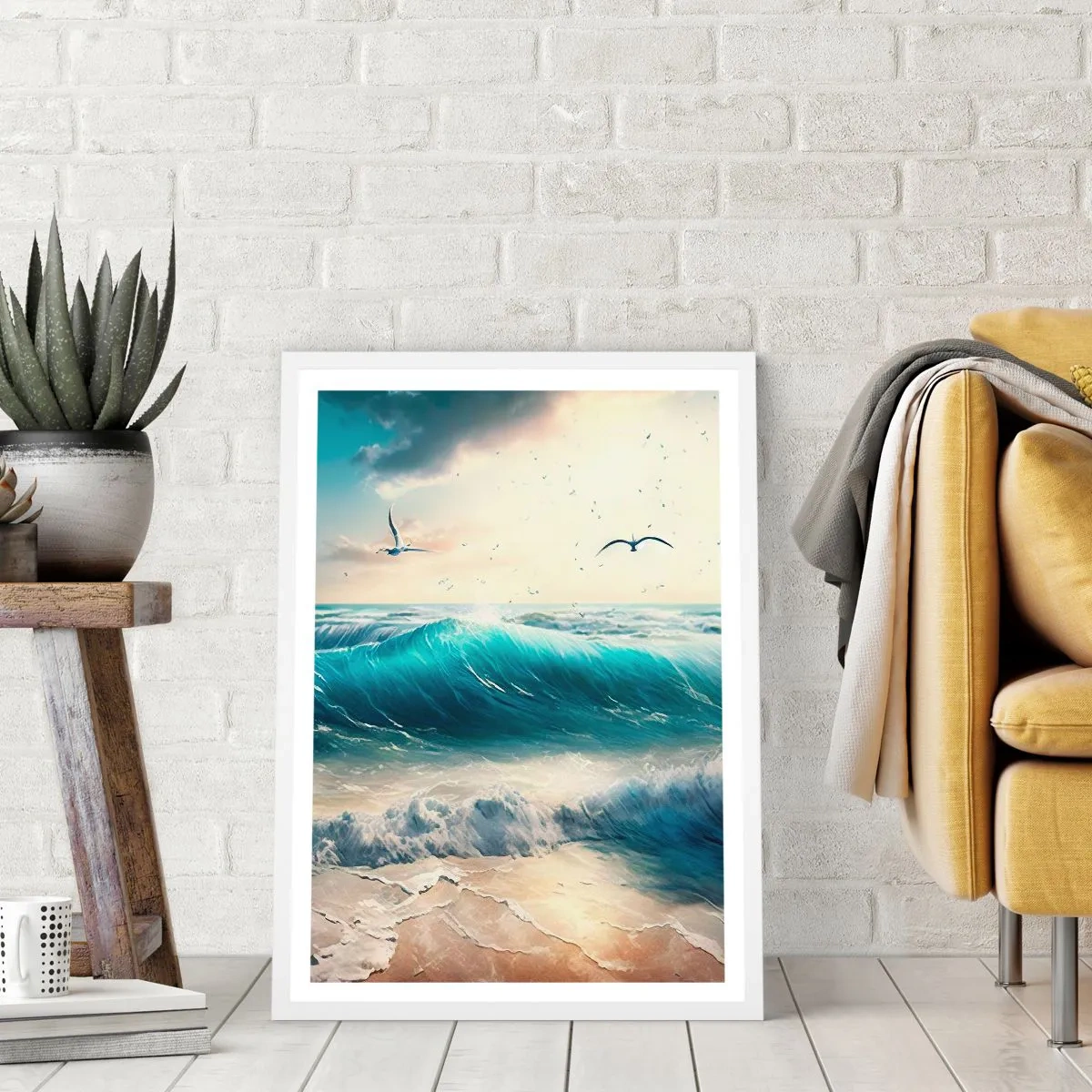 Plakat i hvid ramme - Støj kun for dig - 61x91 cm