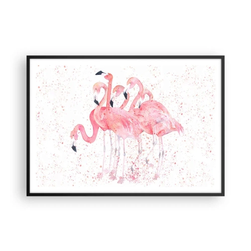 Plakat i sort ramme - Lyserød ansambl - 100x70 cm