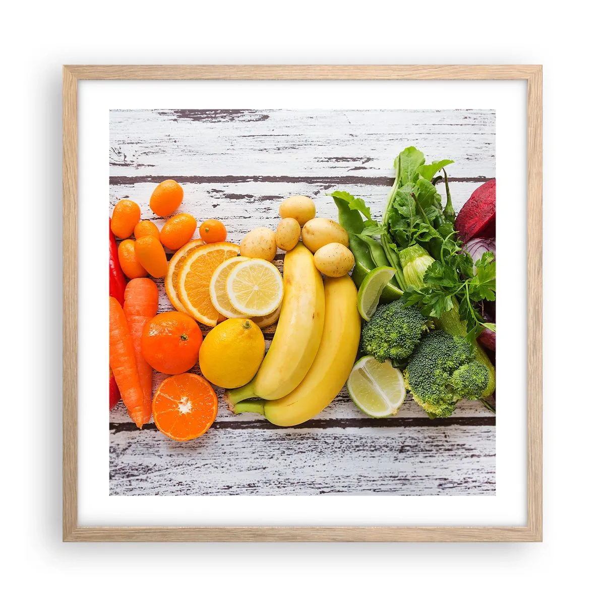 Plakat i ramme af lyst egetræ - Er det ikke nok? - 50x50 cm