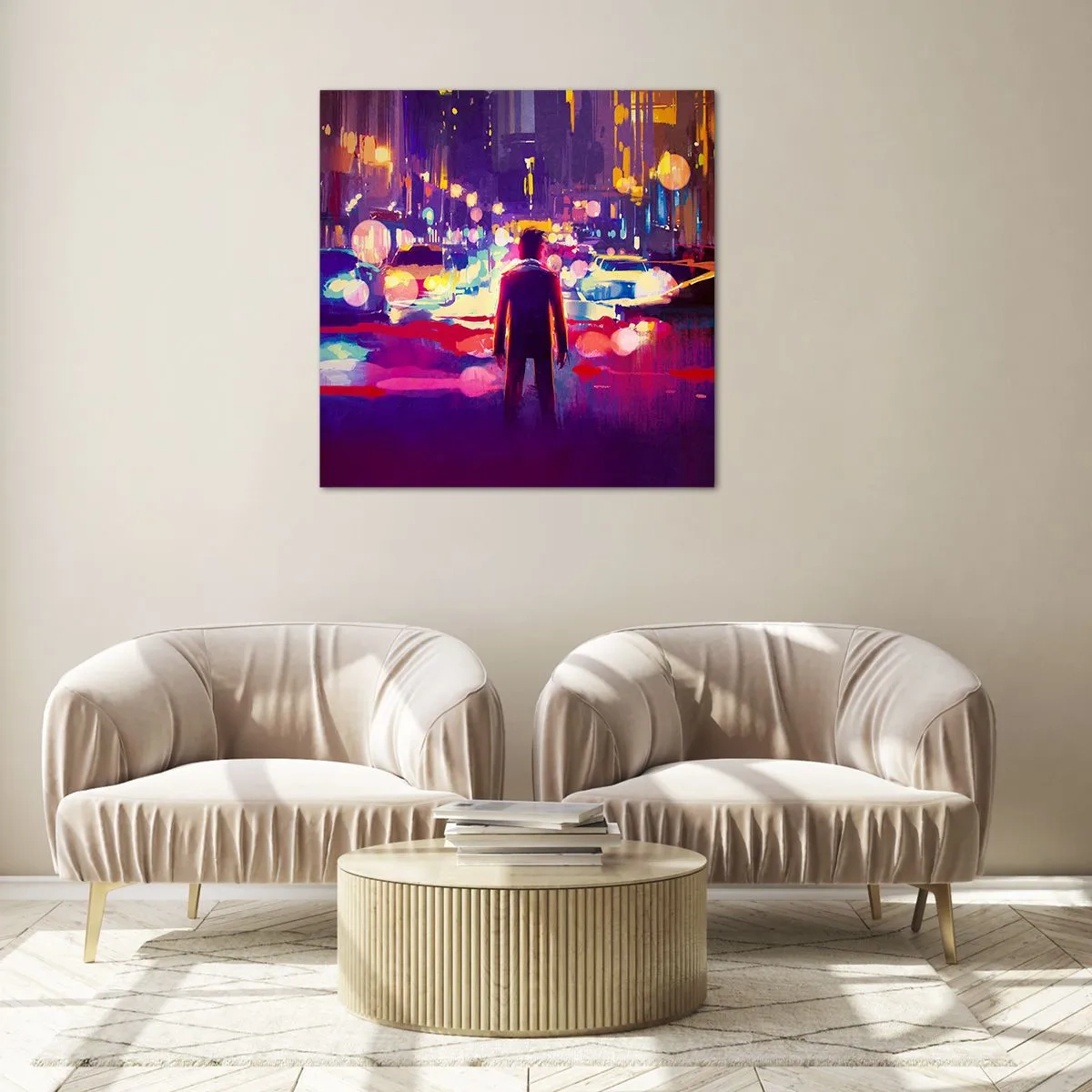 Billede på glas - Nedsænket i lys - 40x40 cm