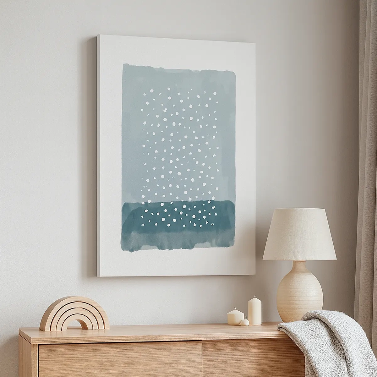 Lærredstryk - Billede på lærred - Dyrket i blåt - 50x70 cm