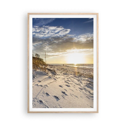 Plakat i ramme af lyst egetræ - Indbydelse til en vandretur - 70x100 cm