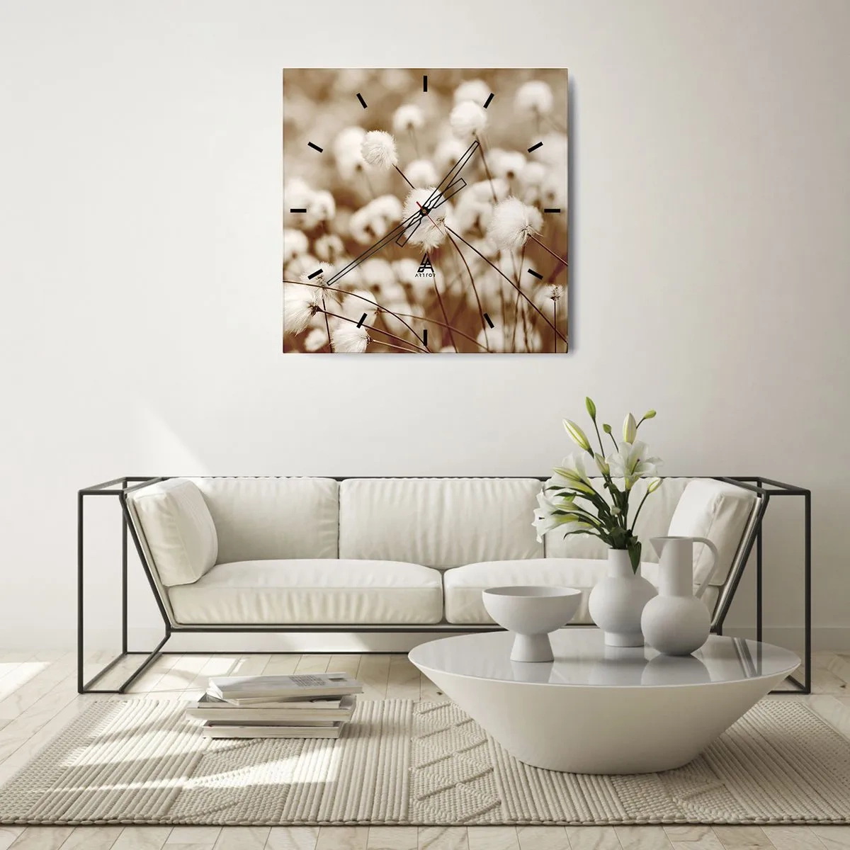 Vægur, Uret - Fyldig mark - 40x40 cm