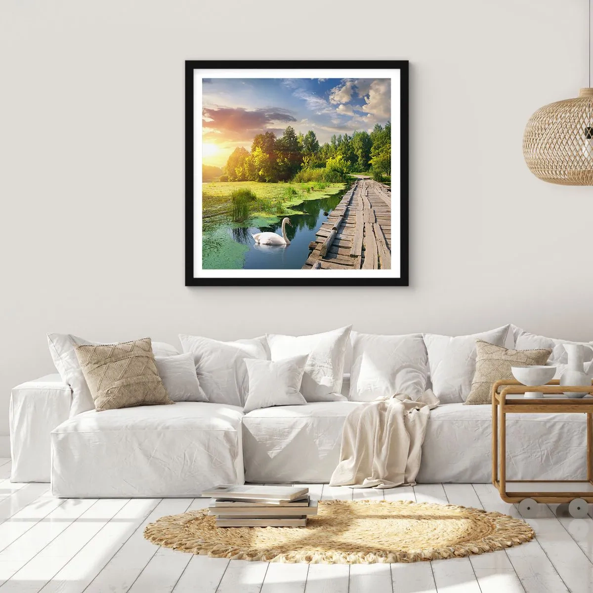 Plakat i sort ramme - Sommer, sommer overalt - 30x30 cm