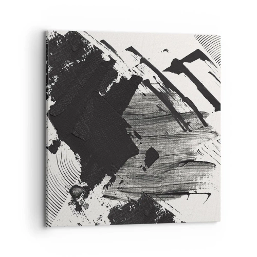 Lærredstryk - Billede på lærred - Abstraktion - det sortes udtryk - 70x70 cm