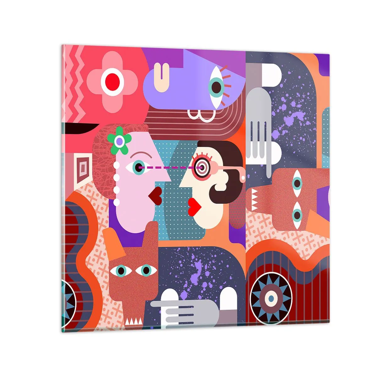 Billede på glas - Øje mod øje - 60x60 cm