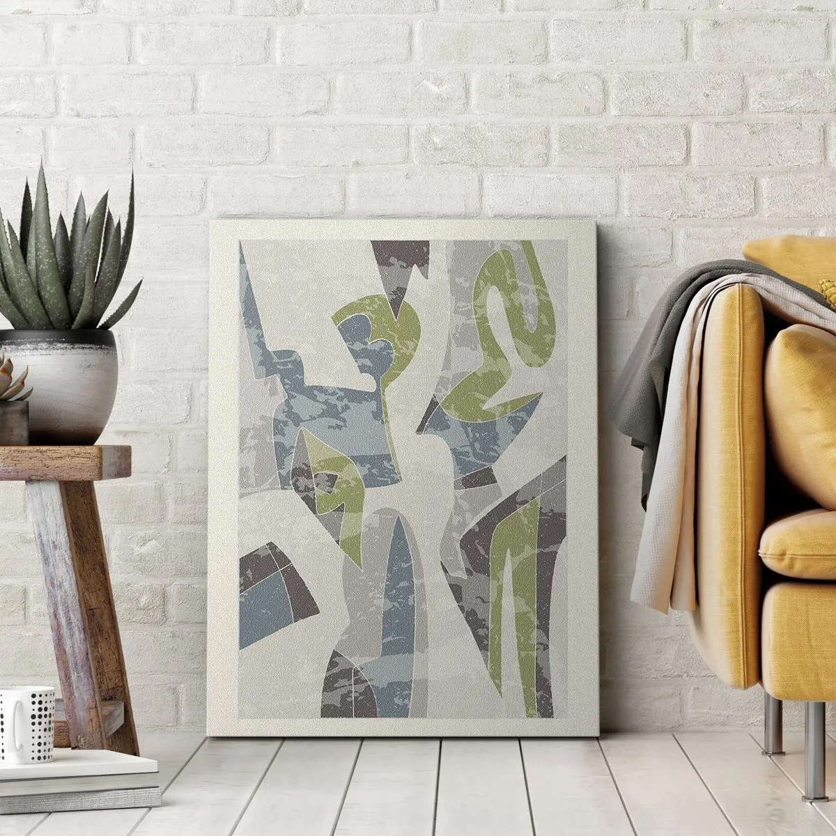 Lærredstryk - Billede på lærred - Komposition bag glas - 80x120 cm