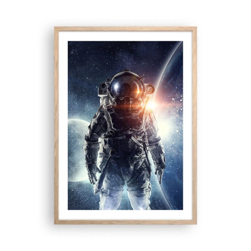 Plakat i ramme af lyst egetræ - Et kosmisk eventyr - 50x70 cm