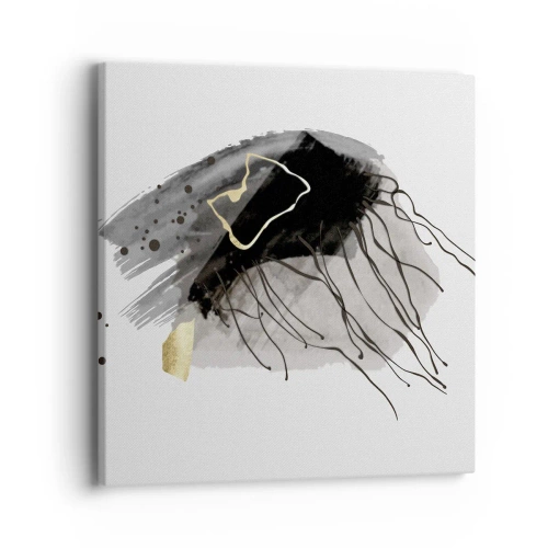 Lærredstryk - Billede på lærred - I sort og guld - 40x40 cm