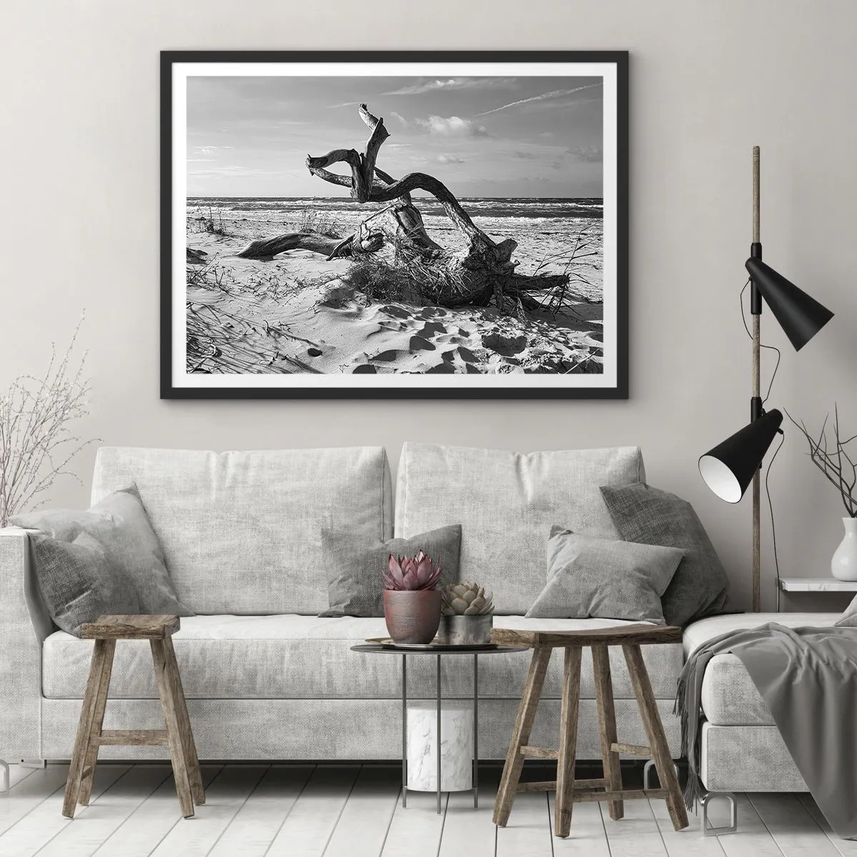 Plakat i sort ramme - Havets skulptur - 70x50 cm