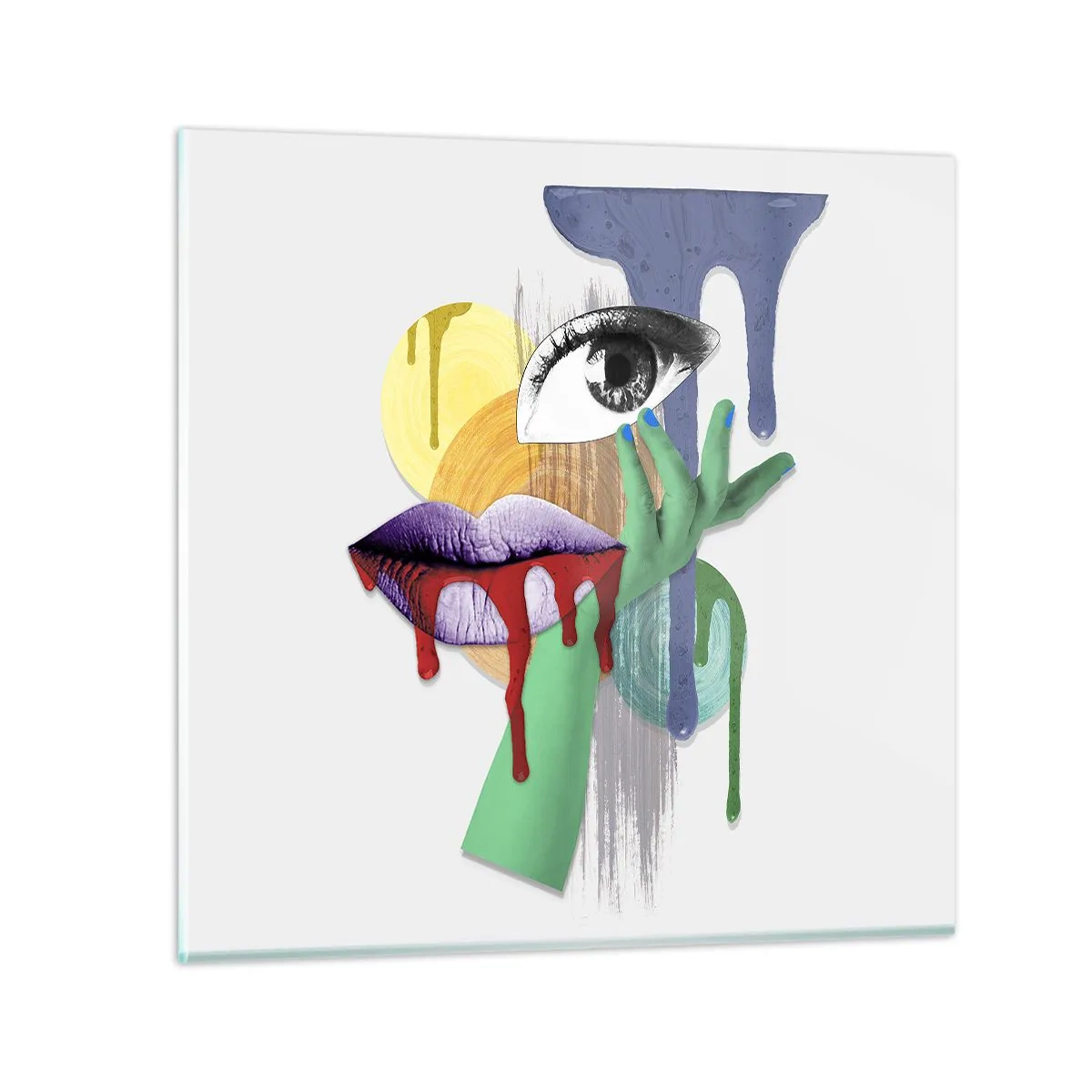 Billede på glas - Dekonstrueret portræt - 30x30 cm