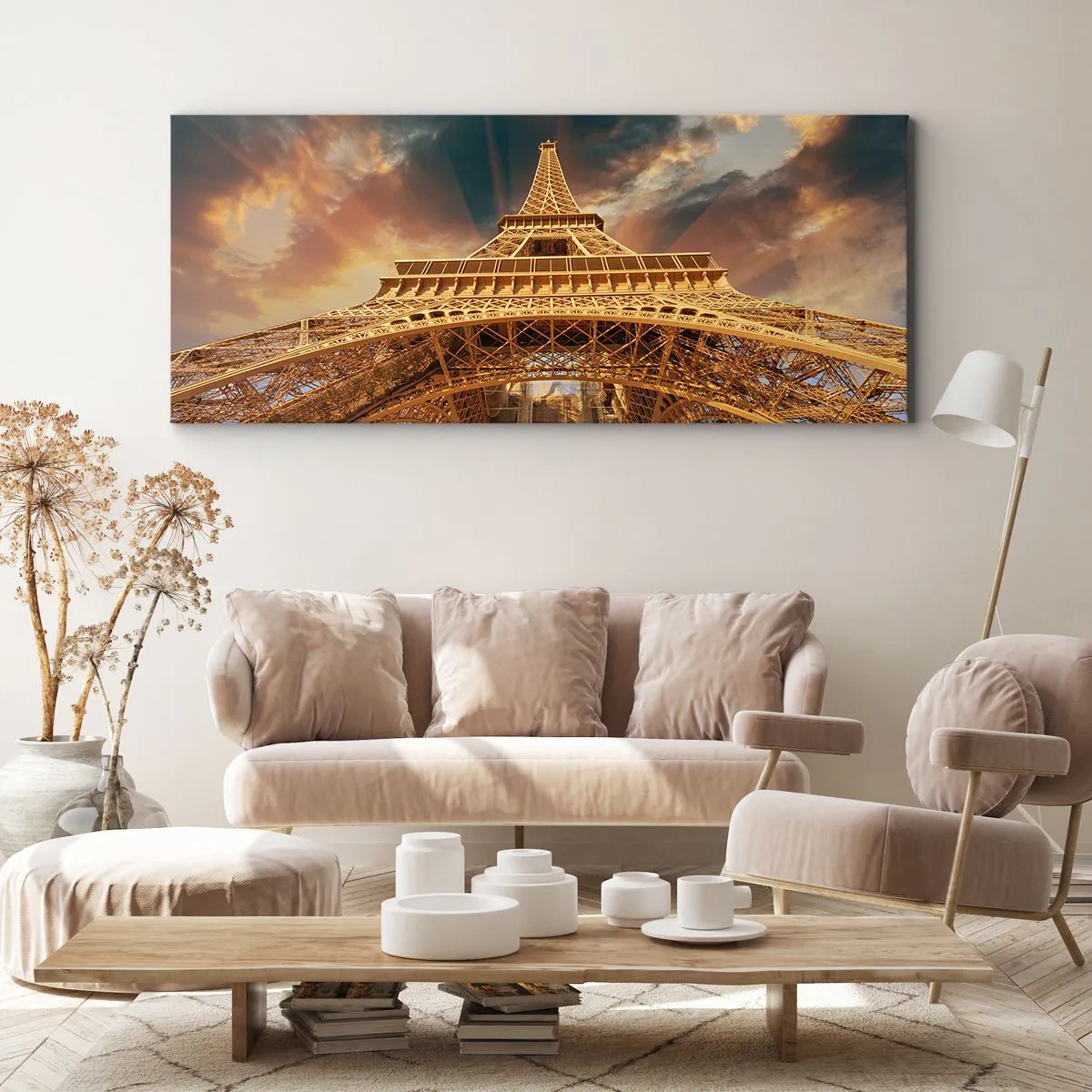 Lærredstryk - Billede på lærred - Hvordan menneskeheden nåede himlen - 90x30 cm