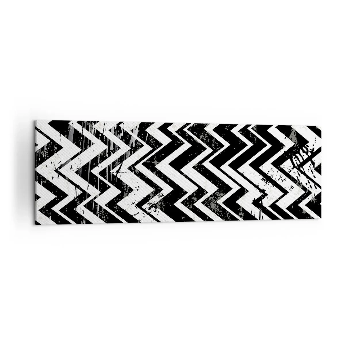 Lærredstryk - Billede på lærred - Zig-hvid, zag-sort - 160x50 cm