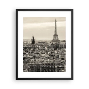 Plakat i sort ramme - Over Paris' hustage - 40x50 cm
