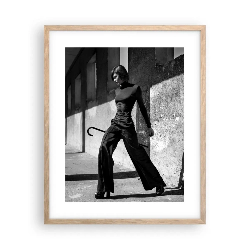 Plakat i ramme af lyst egetræ -  Byens elegance - 40x50 cm
