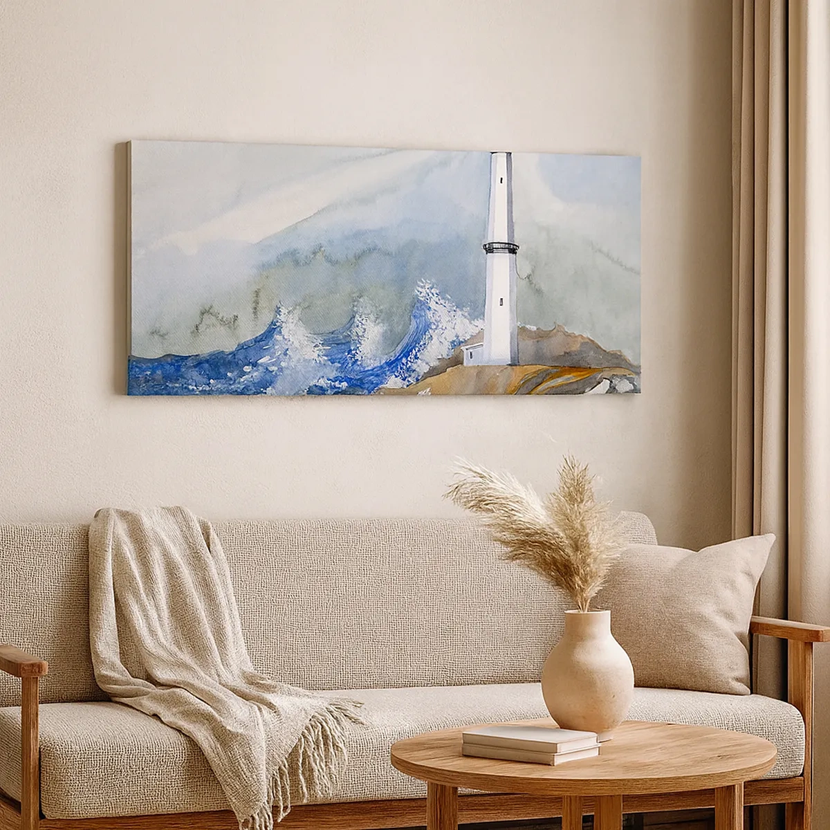 Lærredstryk - Billede på lærred - Mod mørket og stormen - 30x30 cm