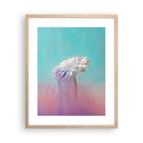 Plakat i ramme af lyst egetræ - Blomster efter døden - 40x50 cm