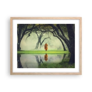 Plakat i ramme af lyst egetræ - På vej mod oplysning - 50x40 cm