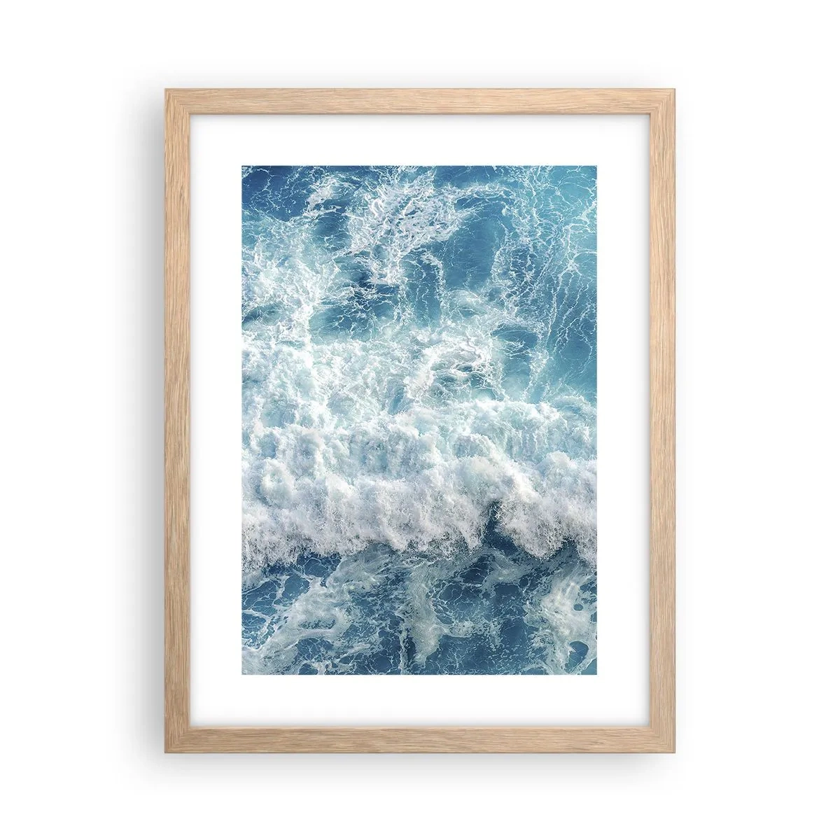 Plakat i ramme af lyst egetræ - Glædeligt og i spring - 30x40 cm