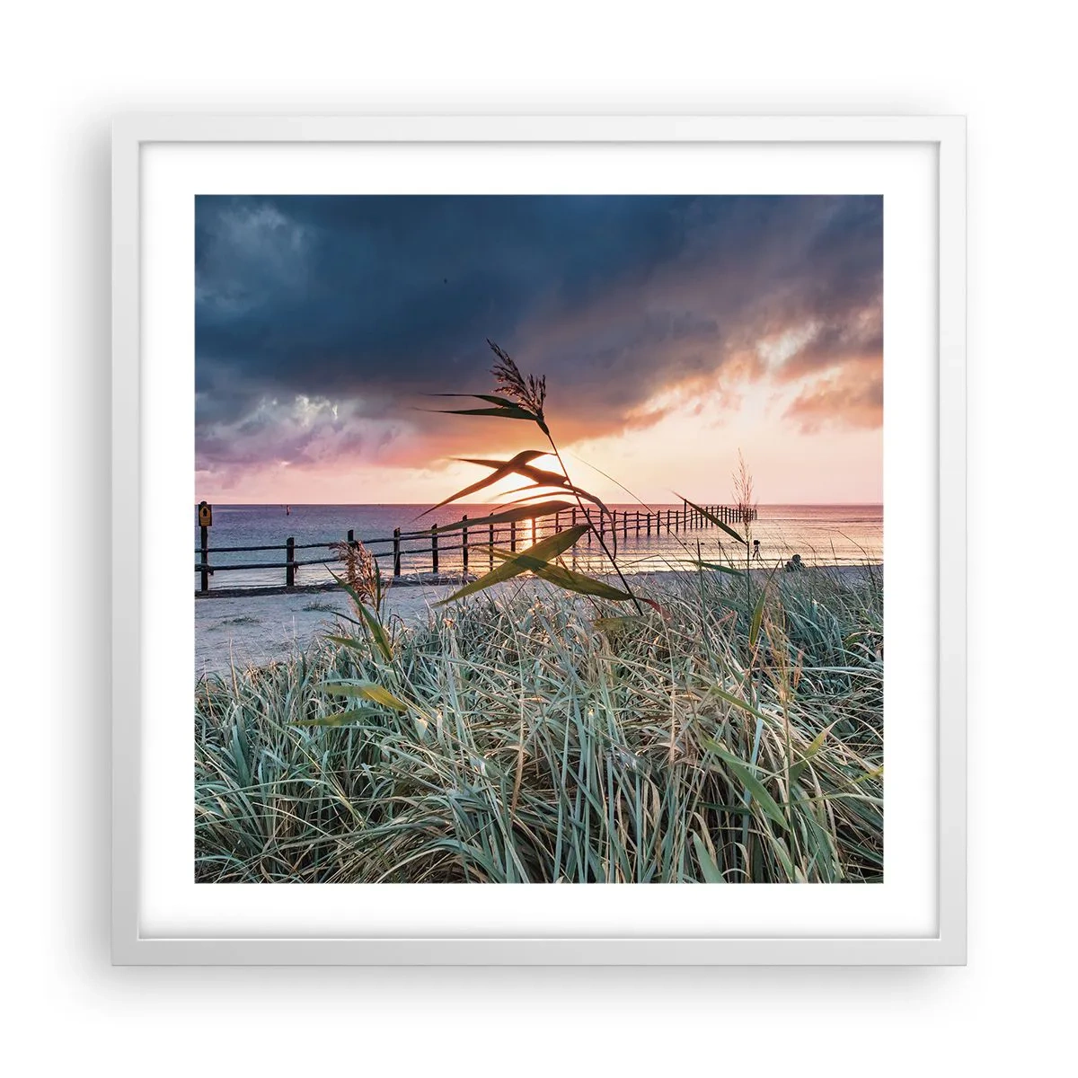 Plakat i hvid ramme - Ikke passerer med vinden - 50x50 cm