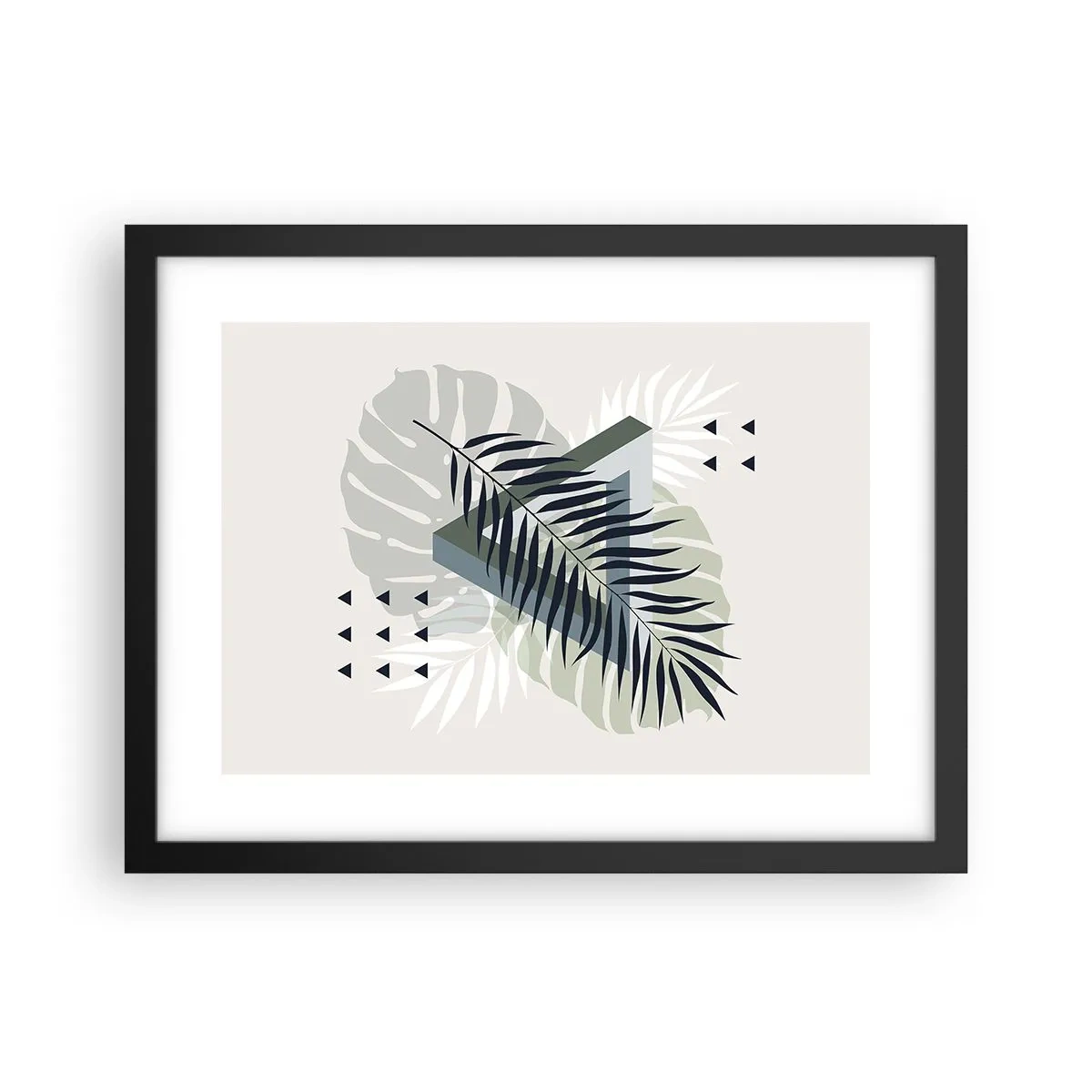 Plakat i sort ramme - Natur og geometri - to ordener? - 40x30 cm