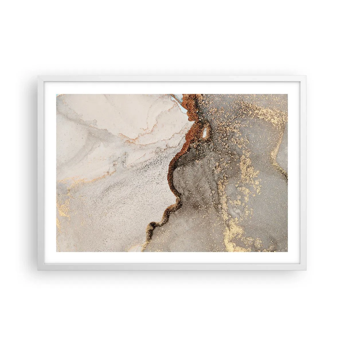 Plakat i hvid ramme - På farvegrænsen - 70x50 cm