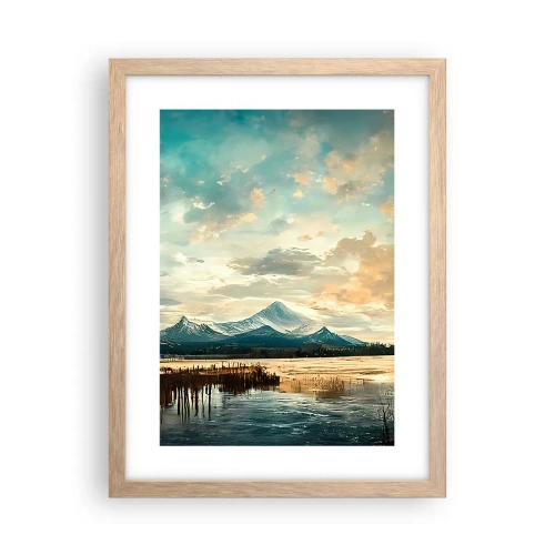 Plakat i ramme af lyst egetræ - Under himlens beskyttelse - 30x40 cm