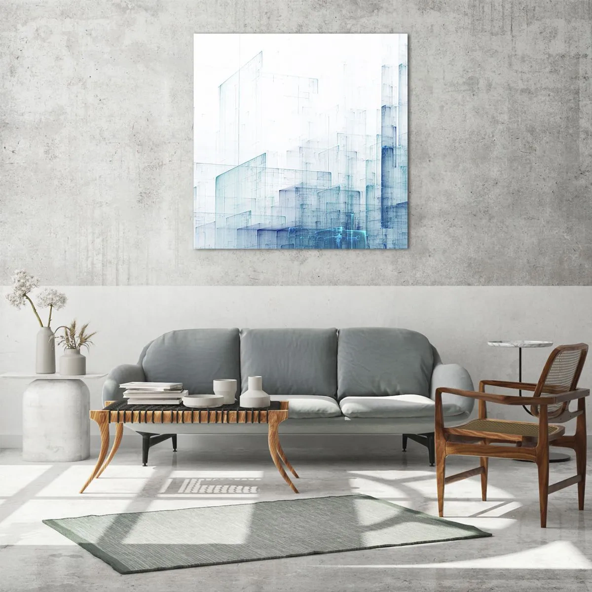 Billede på glas - Hvordan rummet blev til - 50x50 cm