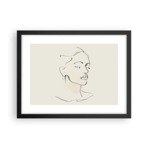 Plakat i sort ramme - En bestemt linje - 40x30 cm