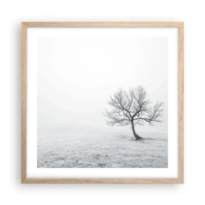 Plakat i ramme af lyst egetræ - Mod intetheden - 50x50 cm