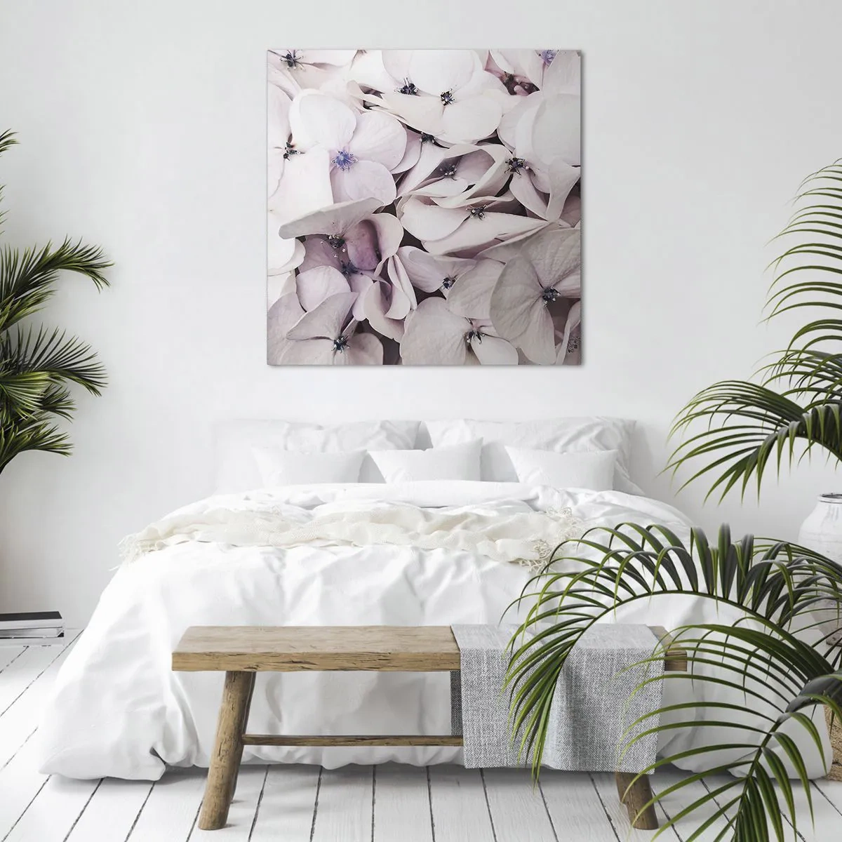 Lærredstryk - Billede på lærred - I en flod af blomster - 60x60 cm