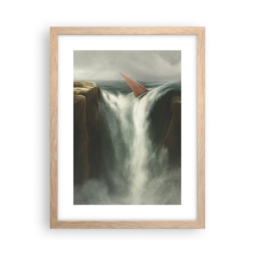 Plakat i ramme af lyst egetræ - Livets advarsler - 30x40 cm
