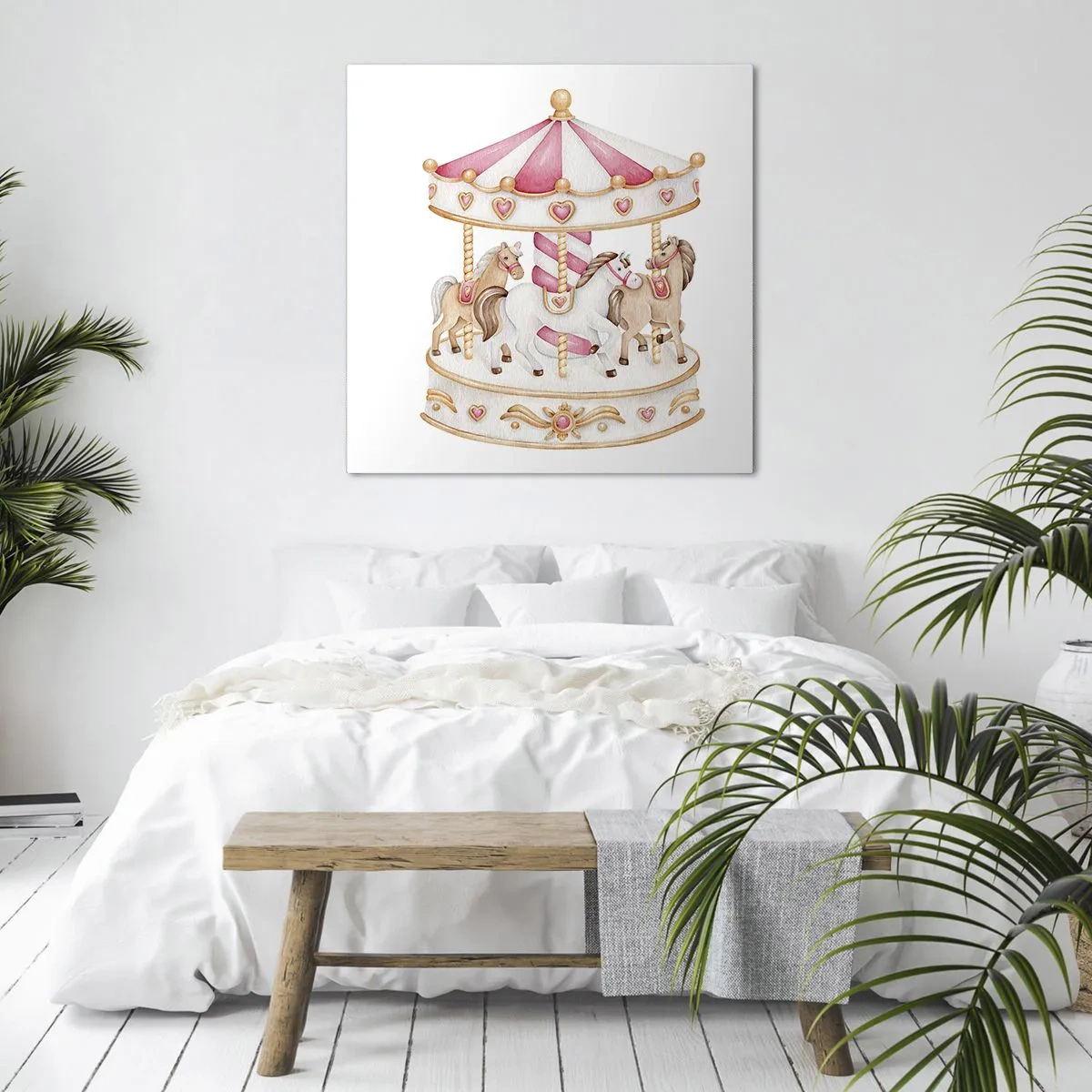 Lærredstryk - Billede på lærred - Barndommens søde verden - 60x60 cm